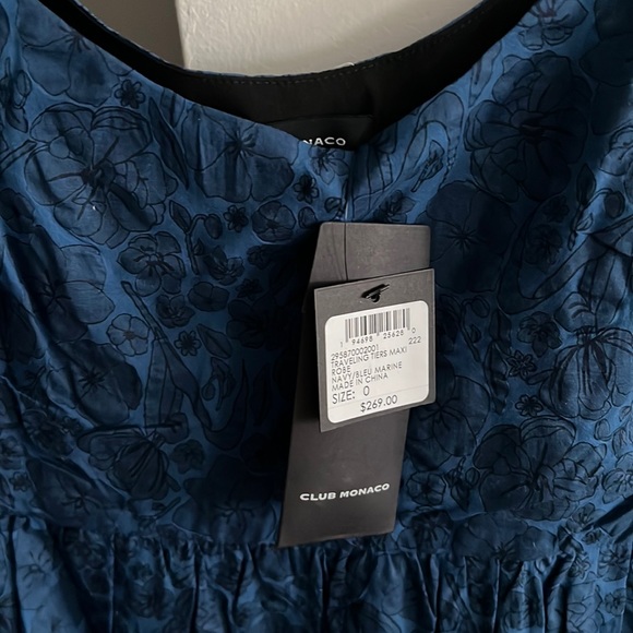 NWT Club Monaco Navy Blue Maxi Dress size 0 - Picture 2 of 3